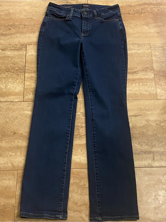 NYDJ Denim - NYDJ Marilyn Straight Lift Tuck Women's Dark Blue Straight-Leg Jeans Size 8